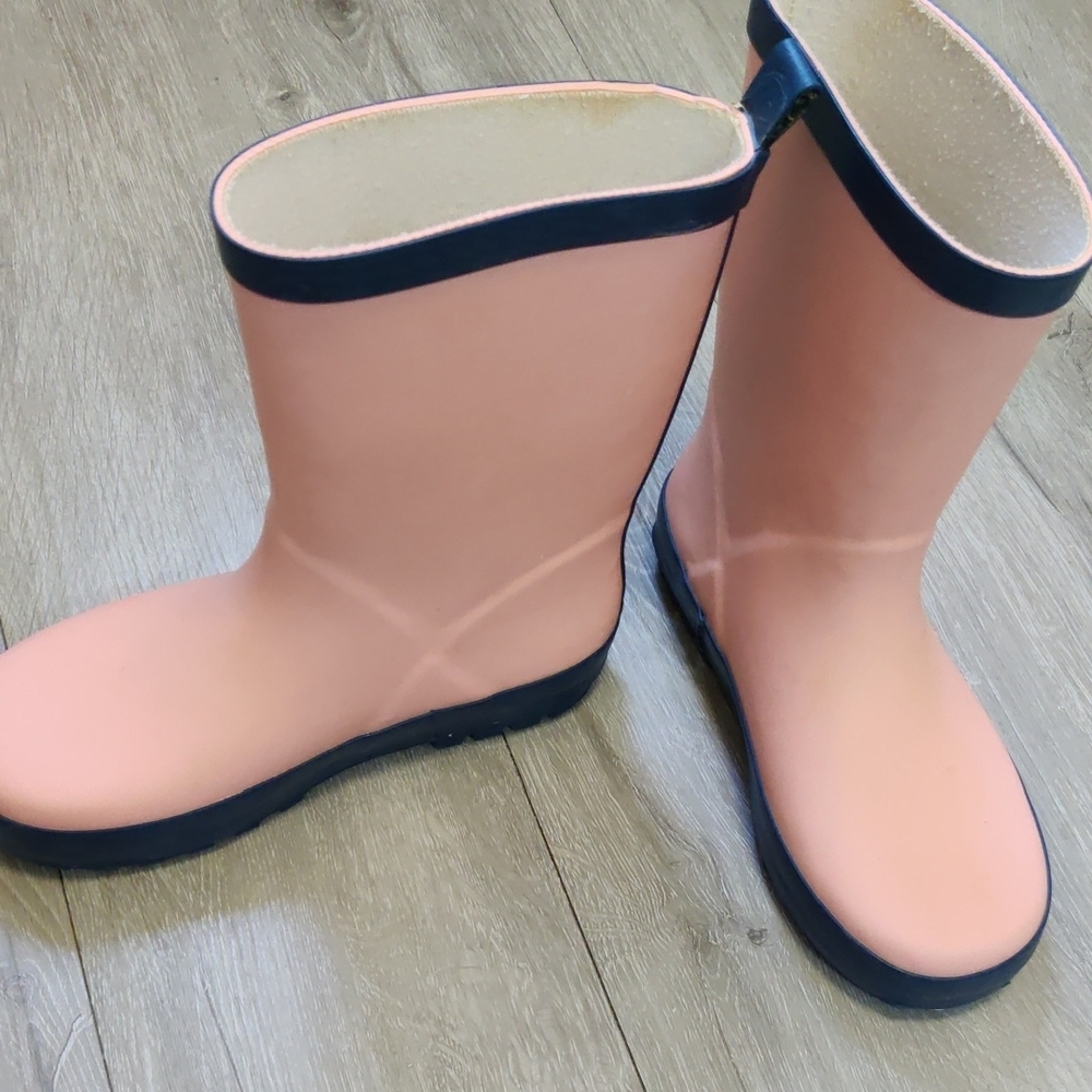 Pale Pink & Blue Rain Boots Size 2